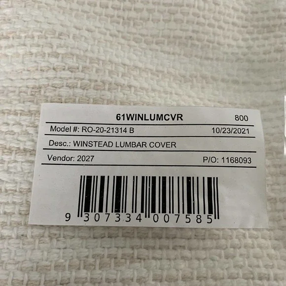 ARHAUS Winstead Lumbar Pillow Cover Ivory Shag Striped Pattern Fringe India NEW - Picture 6 of 6